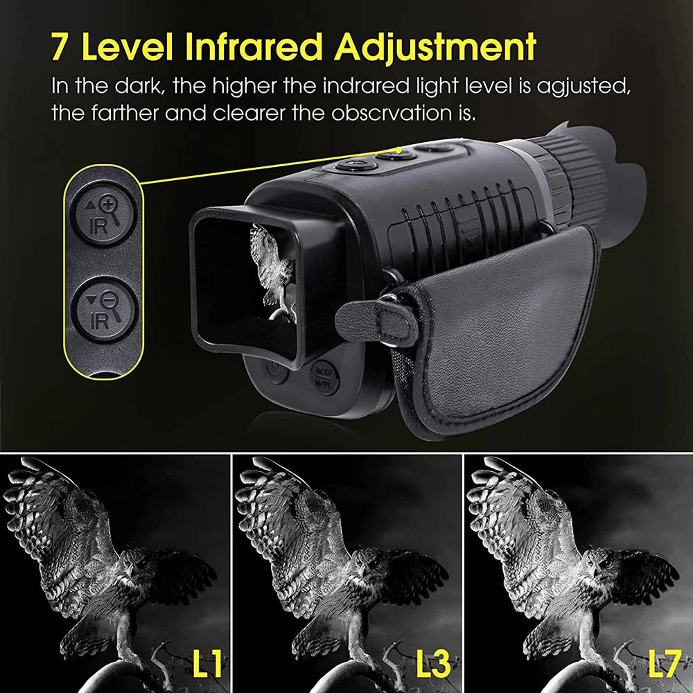 1080P HD Monocular Night Vision – 5X Infrared Zoom Hunting Telescope, 300m Full Darkness Range