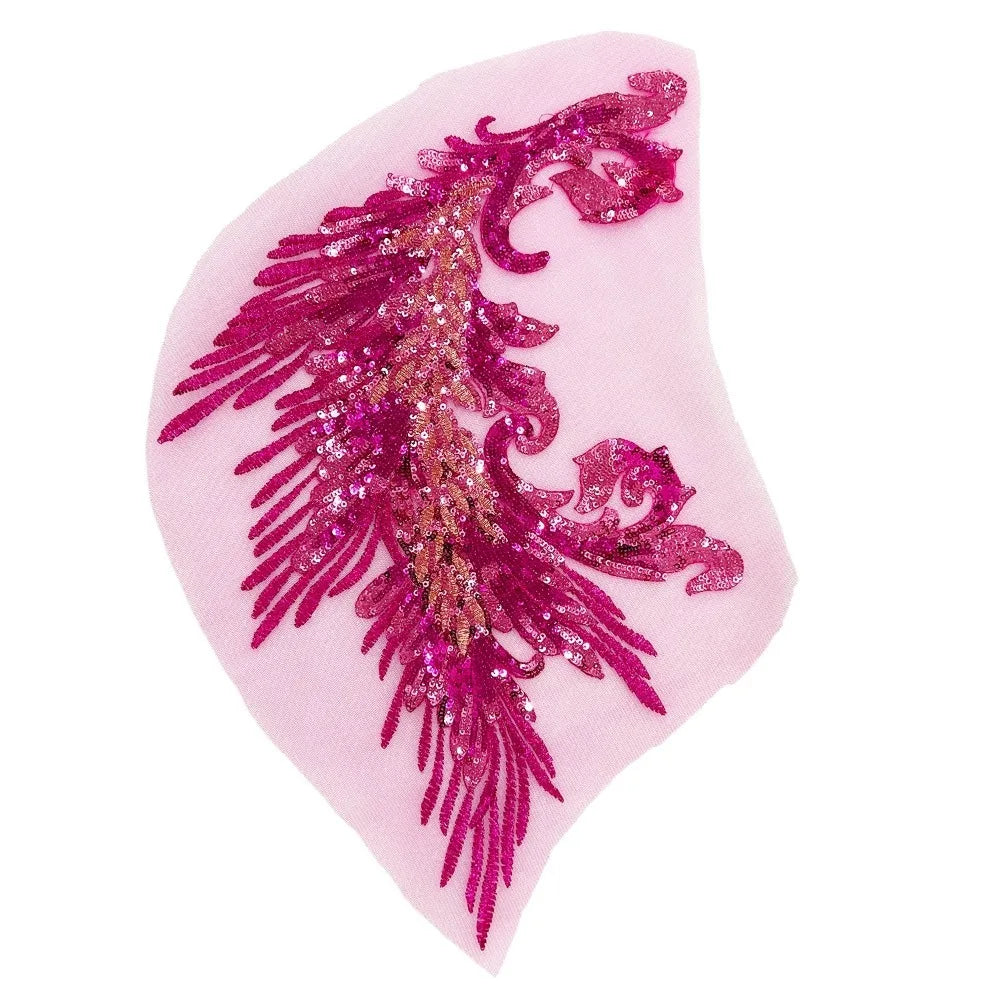 Phoenix Feather Sequin Embroidery Patch - DIY Clothing & Dress Applique Décor