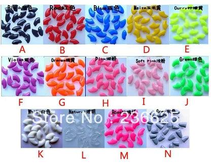 20pcs Pet Dog Nail Caps - Soft Paw Protectors Finger Grooming Claw Covers for Dogs S M L XL XXL