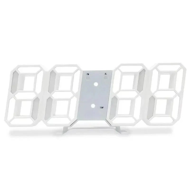3D LED Digital Wall Clock – Luminous Multifunctional USB Plug-In Electronic Clock for Home Decoration