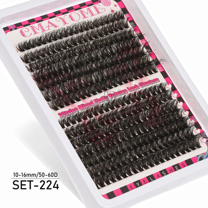 Individual Cluster Lashes – 20-100D Natural Look DIY Eyelash Extensions, 280pcs Mixed Tray Volume Lashes