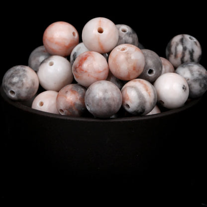 Natural Round Mixed Gemstone Beads — Tiger Eye, Amazonite, Lava, Turquoise, Agate, Jasper & Garnet Spacer Beads for DIY Bracelet