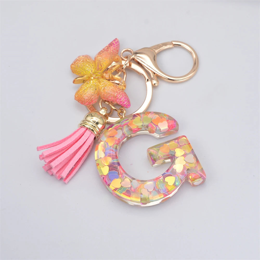 A-Z Letter Metal Keychain - Personalized Initial Car Key Ring & Name Gift