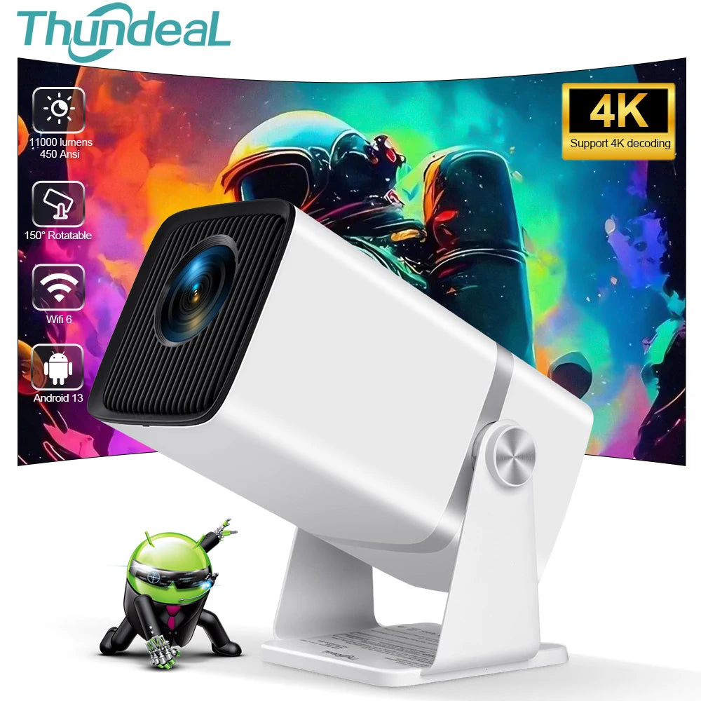 ThundeaL TD80W 4K Full HD Projector - Android WiFi 3D Home Theater, Portable Beam for Movies & Meetings (PK HY320)