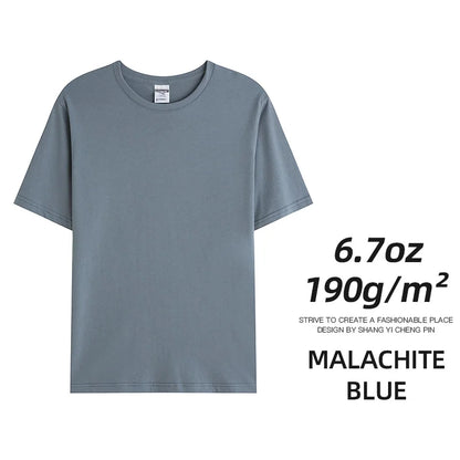 Men's & Women's 190gsm Combed Cotton T-Shirt - Solid Color Custom Team & Casual Summer Tee