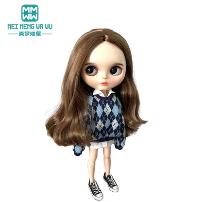 Doll Clothes Set — Fashion Polka Dot Shirts, Sundresses & Sweatshirts for Blythe, Azone, OB22, OB24 Doll Accessories