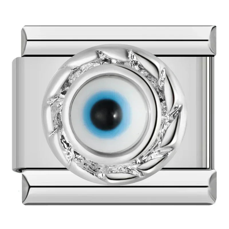 Hapiship 2024 Eye Moon Star Fish Spider Poker Queen Charm – Italian Links for 9mm DIY Bracelet Jewelry DJ854
