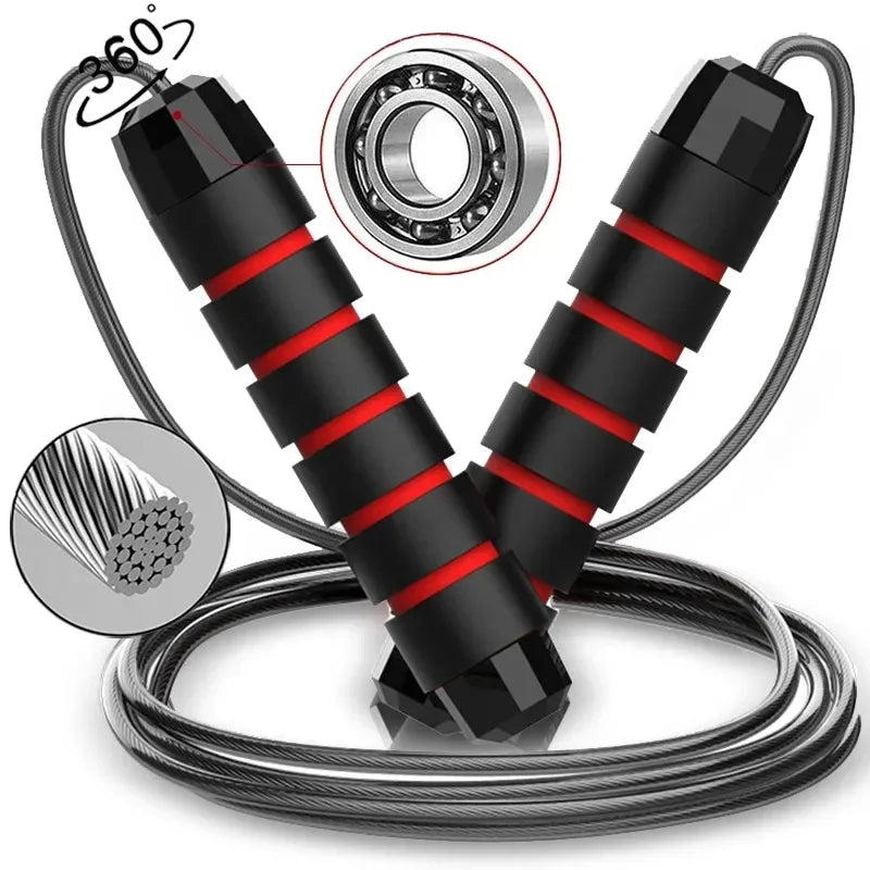 Adjustable Tangle-Free Speed Jump Rope - Ball Bearing Skipping Rope with Foam Handles for Home Workouts, Fitness & Cardio