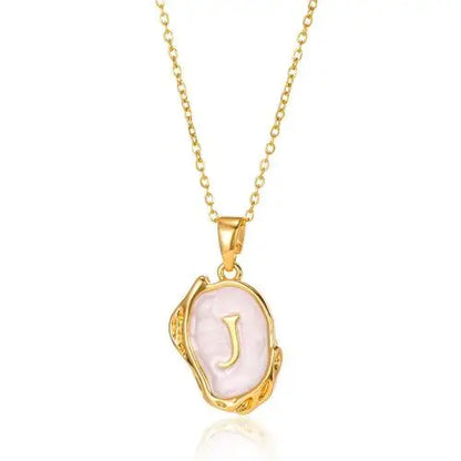 Y2K Stainless Steel Drip Oil Alphabet Necklace – A-Z Initials Pendant for Women & Men, Aesthetic Jewelry Gift