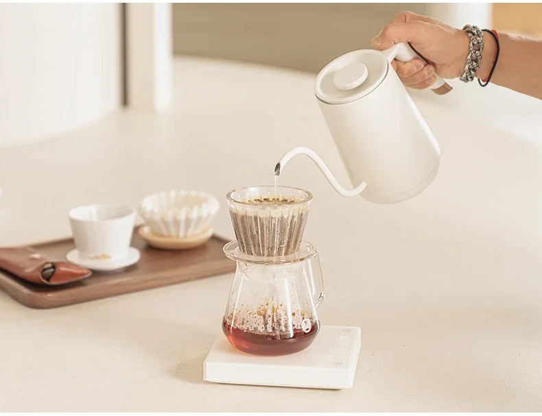 Timemore Fish Smart Electric Pour-Over Kettle 600ml — Temperature Control Coffee Pot for Hand Brew, 220V, Perfect Gift