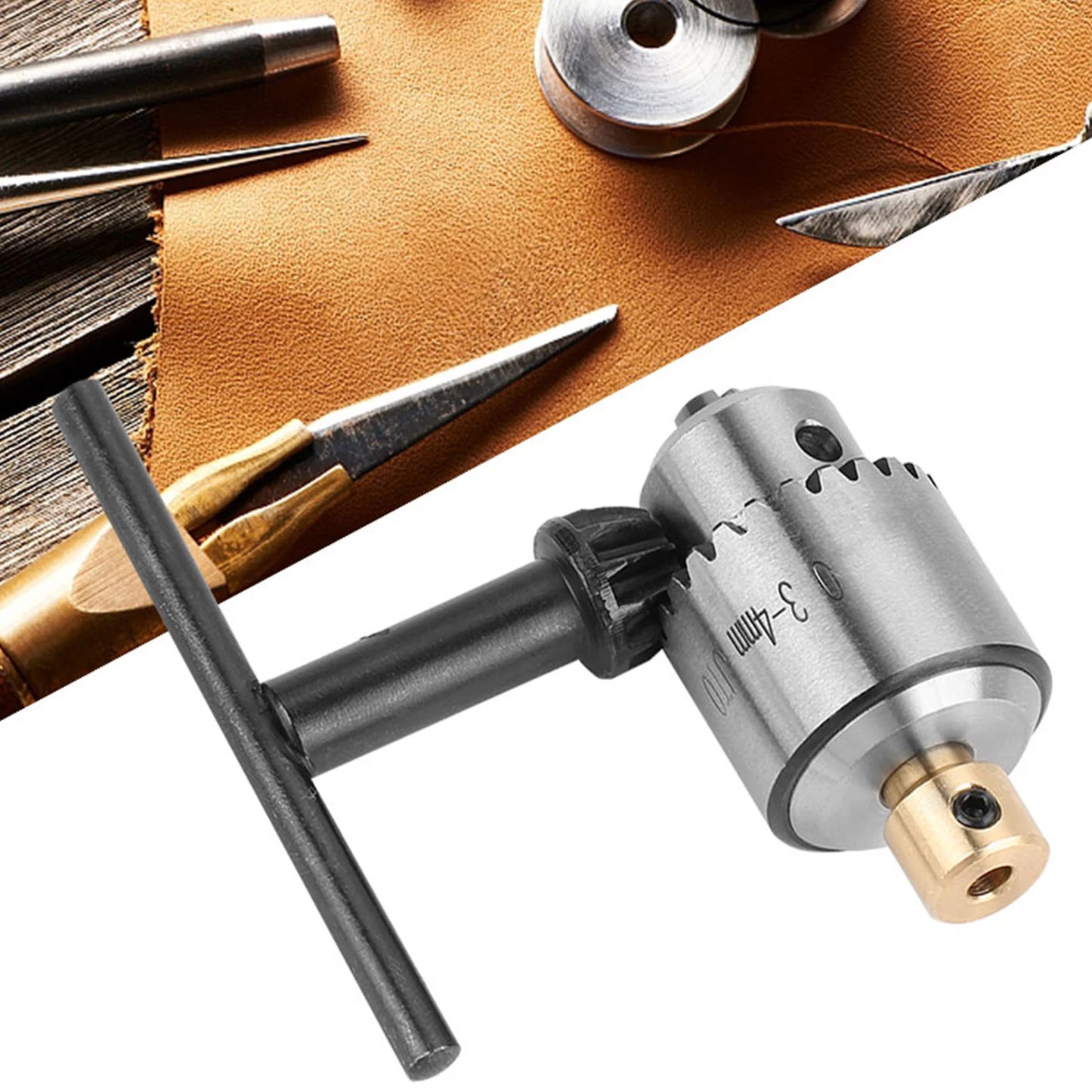 Taper Drill Chuck 0.3-4mm - JTO Mounted Chuck with Wrench & Key for Lathe and Electric Drill Tools