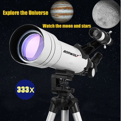 BORWOLF 40070 Professional Astronomical Telescope - 333X High-Definition Monocular for Moon, Stars & Bird Watching