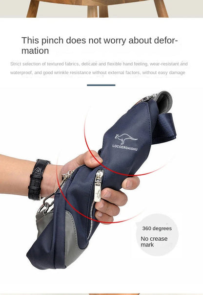Men's Waterproof Oxford Chest Bag – Korean Style Casual Sport Crossbody Shoulder Messenger Bag