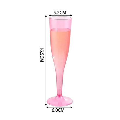25Pcs 5oz Clear Plastic Champagne Flutes – Disposable Sparkling Wine & Cocktail Cups for Weddings, Parties & Toasting Events