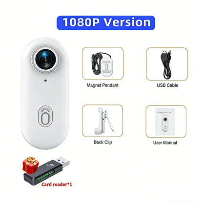 Mini 1080P/4K Magnetic POV Camera - Pocket Vlog Body Chest Recorder with WiFi, Waterproof Design for Sports, Cycling and Helmet Use