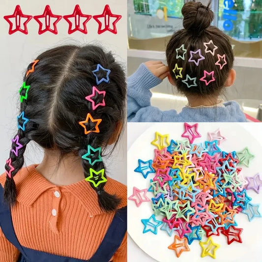 20PCS Colorful Star BB Hair Clips - Cute Barrettes & Hair Accessories for Girls and Kids