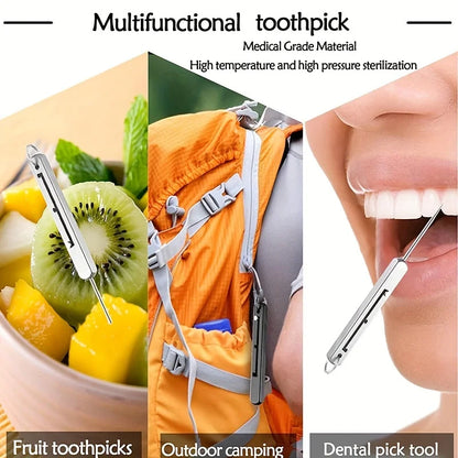 Telescopic Toothpick Tool - Multifunctional Rectangular Single Head Fruit Picking Dental Accessory