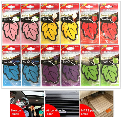 3-60PCS Car Air Fresheners — Natural Scented Tea Paper, Vanilla Fragrance, Leaf-Shaped Auto Interior Accessories