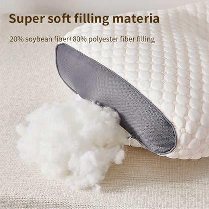 2024 Orthopedic Cervical Neck Pillow | Soybean Fiber Massage Sleep Pillow for Neck Support & Relaxation | SPA-Style Sleeping Aid