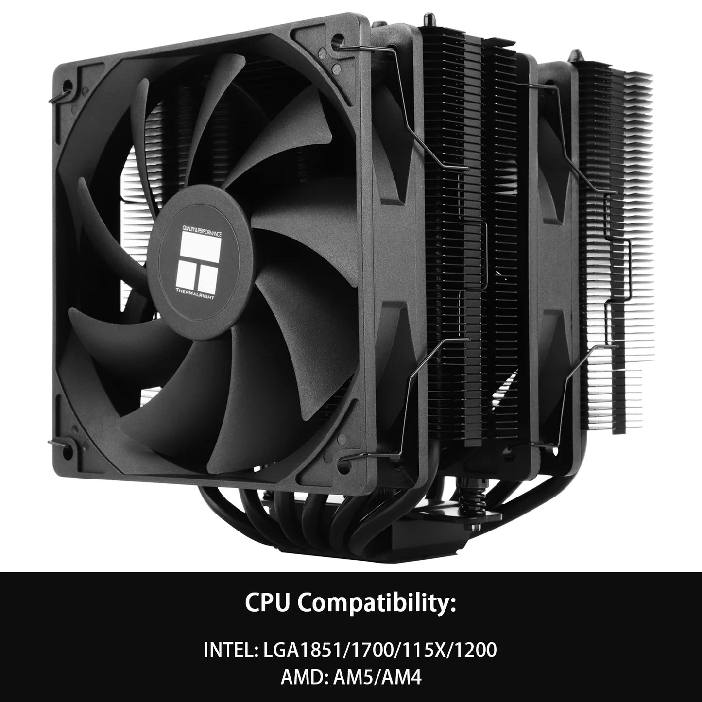 Thermalright Peerless Assassin 120 ARGB CPU Air Cooler – Digital Black Dual Tower High Performance Radiator for Intel LGA1851/1700/1200/115X & AMD AM4/AM5