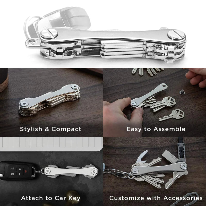 EDC Key Holder & Organizer – Key Carrier with Ring Attachment Loop, Smart Keychain Accessories