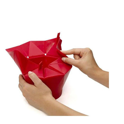 Foldable Red Silicone Popcorn Maker: High-Quality Kitchen DIY Tool for Easy Microwave Popcorn - Popcorn Bucket Bowl