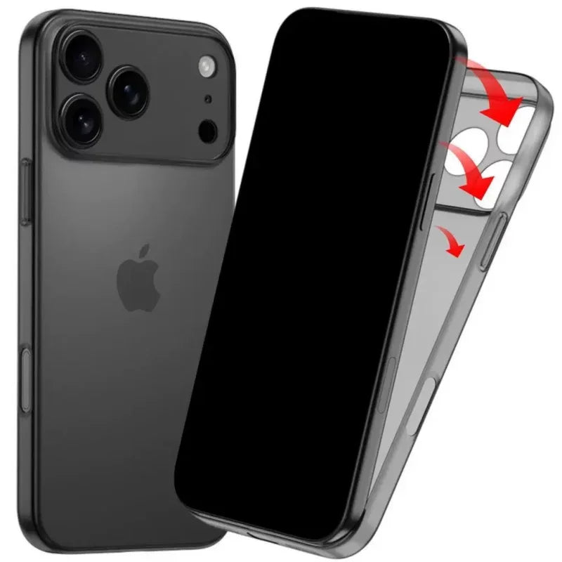 Luxury Ultra-Thin Matte iPhone Case - Translucent Shockproof Cover with Lens Protection for iPhone 13–17 Pro Max & 17 Air