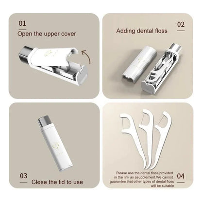 Portable Small Floss Storage Box - Automatic Pop-Up Dental Floss Case, Easy Carry and Use