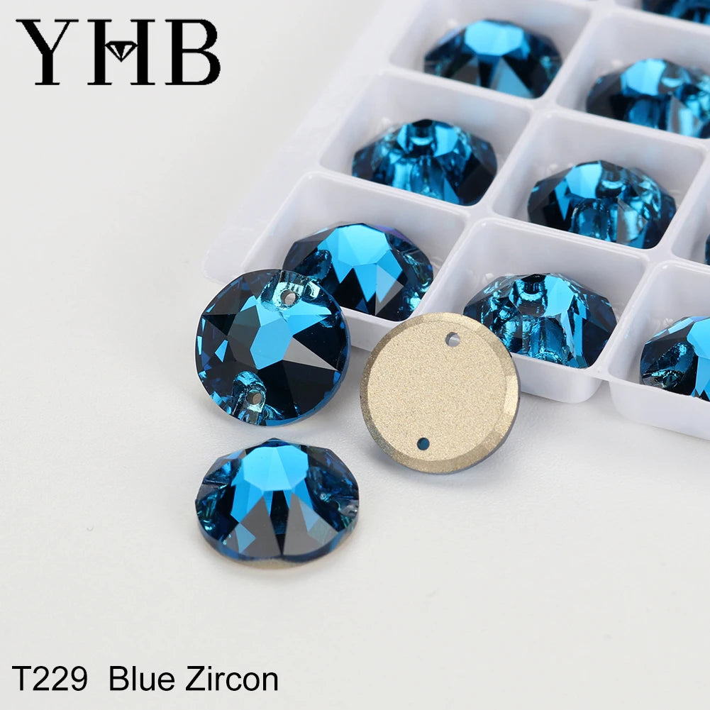 YHB XIRIUS AB Moonlight Glass Crystal — Flatback Sew-On Rhinestones for Garments, Clothes & Bags