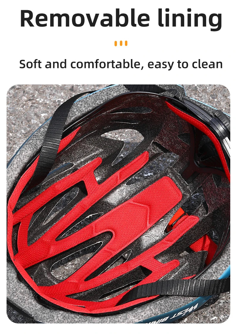 WEST BIKING Ultralight Cycling Helmet - Integrally Molded MTB & Road Bike Racing Helmet for Men & Women, Bicycle Safety Cap