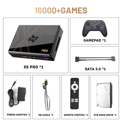 KINHANK Super Console X5 PRO Retro Game Console – Plug & Play with 10,000+ Built-in Games, 320G/4TB Support for PS2, Wii, N64, MAME & More