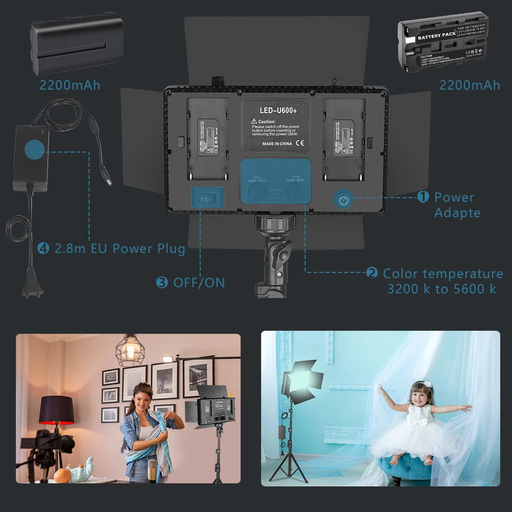 Nagnahz U800 LED Photo Studio Light - Portable Lighting for TikTok, YouTube, Gaming, and Live Video Recording