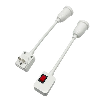 Flexible Stainless Steel E27 Lamp Base: Bendable Mobile Test Light Socket Adapter with Switch - Durable Light Fixture Plug