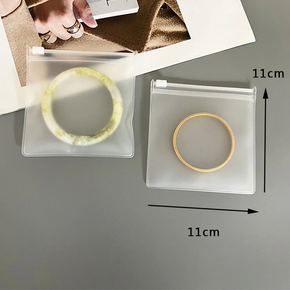 Personalized Transparent EVA Jewelry Zipper Bag – Frosted Plastic Storage Pouch for Ring, Earring, Necklace & Bracelet Packaging