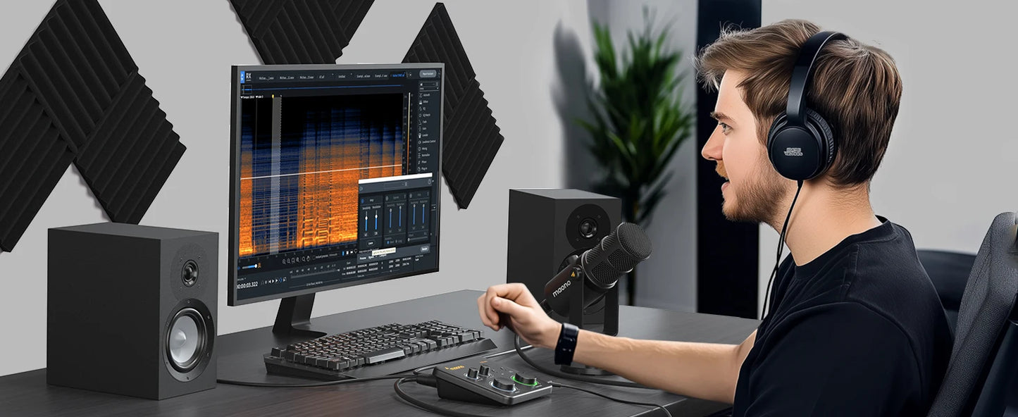 MAONO USB Audio Interface for PC – XLR Input, 24-bit/192kHz, LOOPBACK & ASIO Software for Music Recording, Guitar, DAW (PS22 Lite)