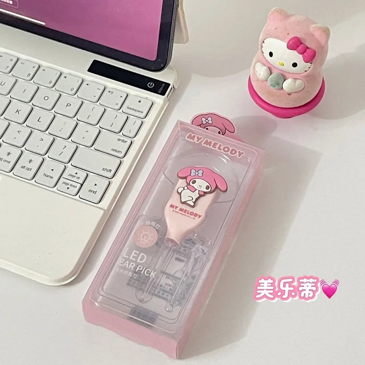 Kuromi LED Earwax Removal Tool – Cute Cartoon Visual Ear Pick with Light for Home Ear Care
