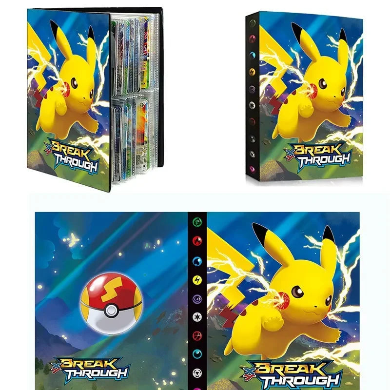 Pokémon Trading Card Binder - 4-Grid Collectible Card Album Holder for Kids and Trading Card Collections