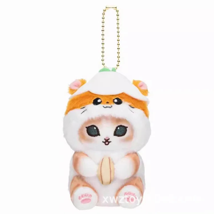 Kawaii Keychain Pendant – Cartoon Mofusand Shark Cat Cross-Dressing Doll, Backpack Decor & Toy