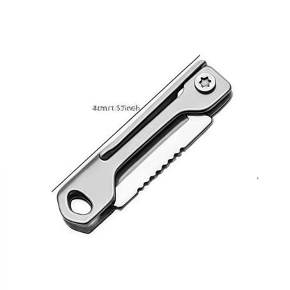 Mini Stainless Steel Folding Knife - Multi-Function Pocket Tool for Keychain, Camping & EDC