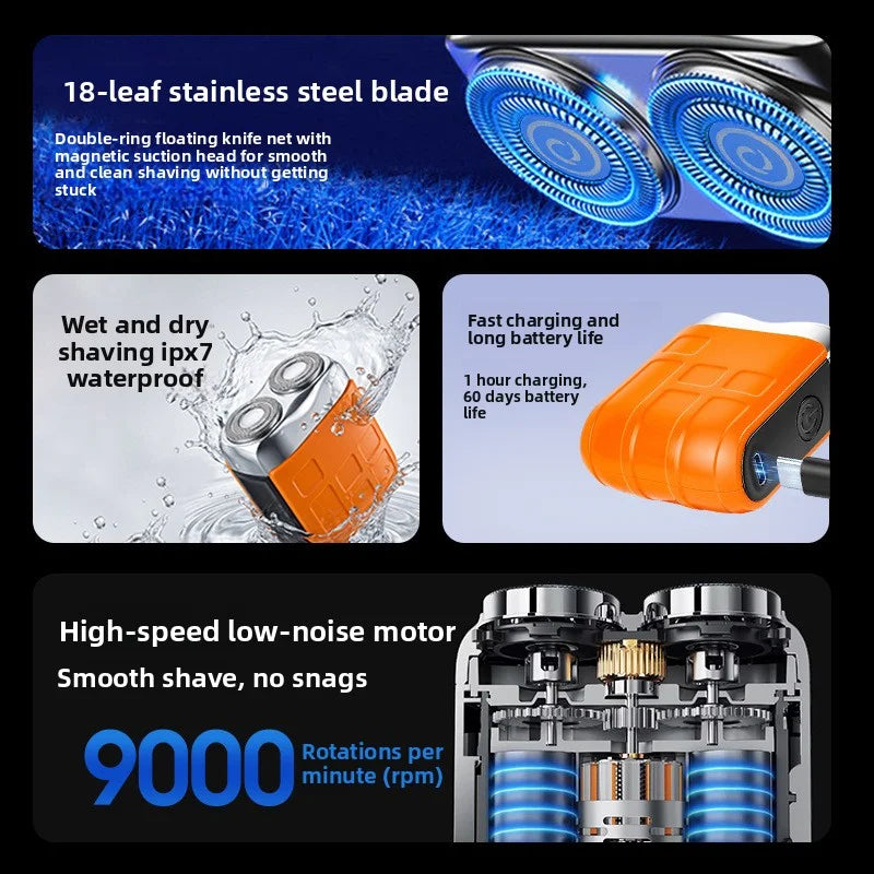 Mini Portable Electric Shaver - Multifunctional Automatic Men's Razor