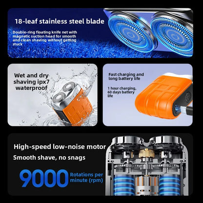 Mini Portable Electric Shaver - Multifunctional Automatic Men's Razor