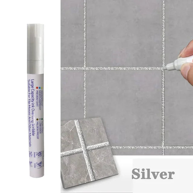 Waterproof Tile Grout Repair Pen – Wall and Floor Seam Marker for Bathroom and Kitchen, Available in Black, White, Gold, Silver, and Beige