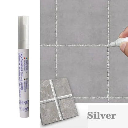 Waterproof Tile Grout Repair Pen – Wall and Floor Seam Marker for Bathroom and Kitchen, Available in Black, White, Gold, Silver, and Beige