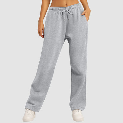 Cozy and Stylish: Women's Fleece Lined Wide Leg Sweatpants - Perfect for Fitness, Travel, and Everyday Wear
