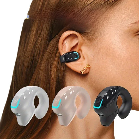 Wireless Bluetooth Earphone Clip – Bone Conduction TWS Headset with Mic, Sport Noise-Canceling High-Quality Auriculares