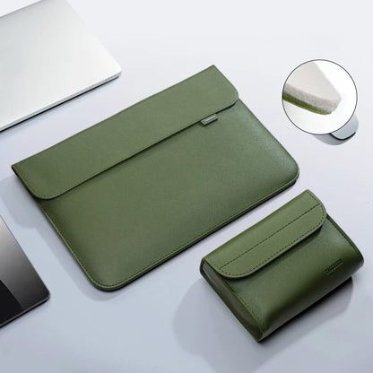 PU Leather Laptop Sleeve — Protective Bag Case for MacBook Air/Pro 13-16", Xiaomi, Huawei, Dell, HP, ASUS 14-15.6 Inch Notebooks
