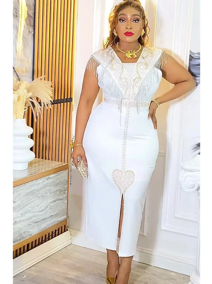 Plus Size African Party Dress - Elegant Dashiki Ankara Wedding Evening Gown