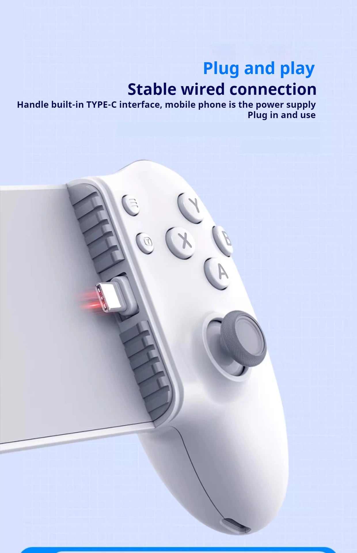 Memo S3 Gamepad Type-C Mobile Controller – Hall Effect Stretch Handle, Joystick for Android, PS Cloud Gaming, Customizable
