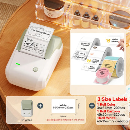 NIIMBOT B1 Portable 2-Inch Thermal Label Printer with Adhesive Tapes Bluetooth Mini Sticker Maker for Smartphone & PC