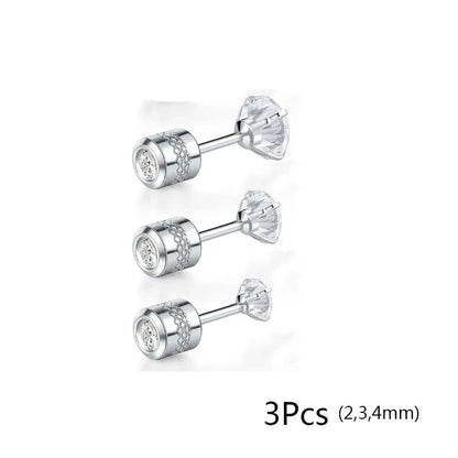 20G Titanium Stud Earrings – Hypoallergenic Tiny Cubic Zirconia Screw Back Cartilage & Tragus Piercing Jewelry